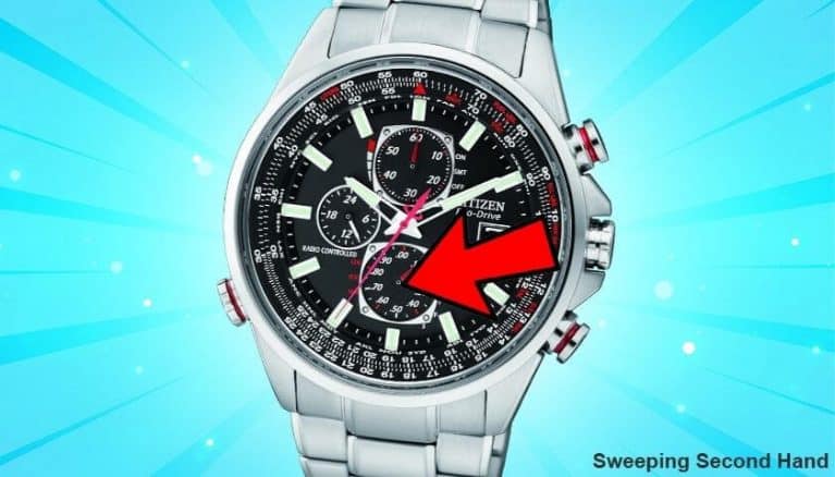 casio watch with sweeping second hand