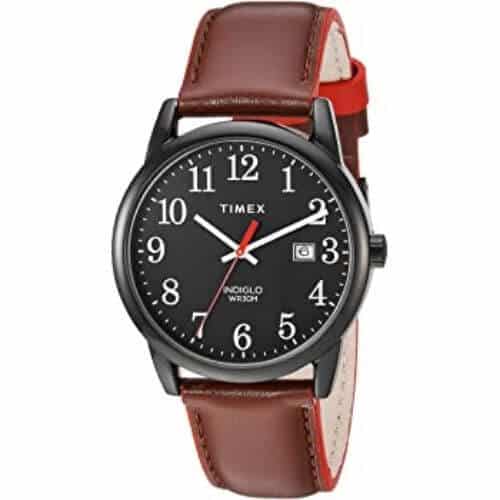 Timex men's comfortable reader leather strap watch