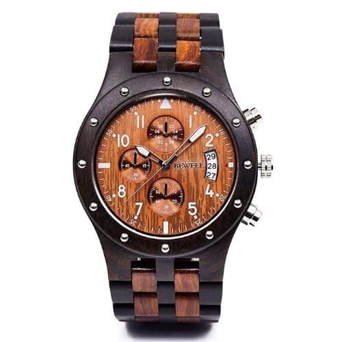Bewell W109D Sub-dials Wooden Watch