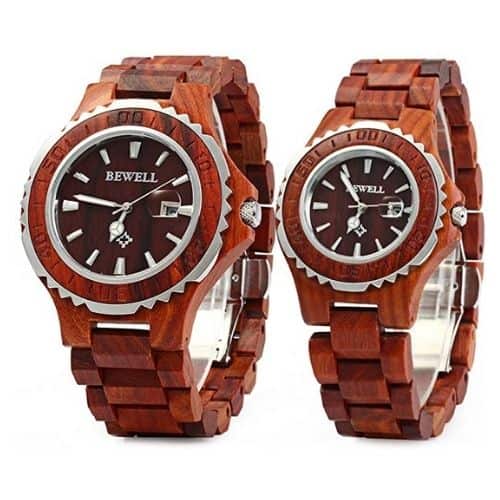 Bewell ZS-100B Couple Wooden Watch